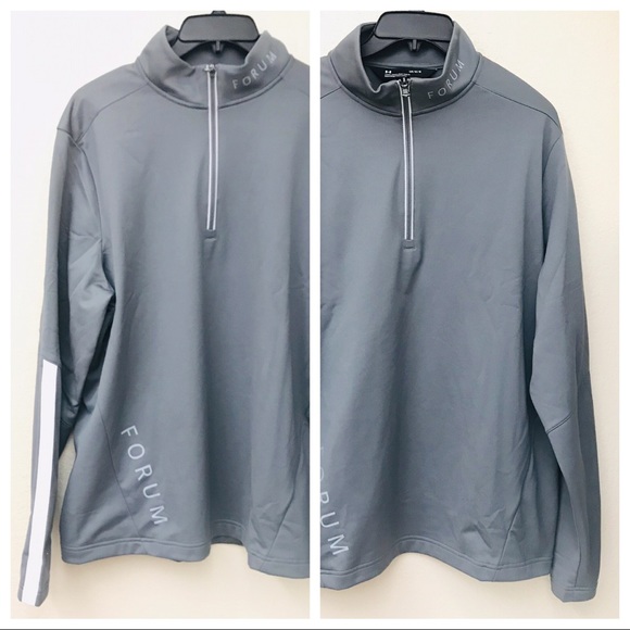 Under Armour Other - Under Armour Forum Men Gray White Pullover Size L